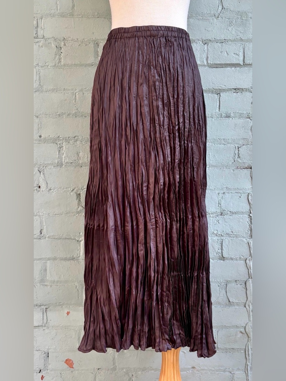 Vintage Brown Maxi Broomstick Skirt